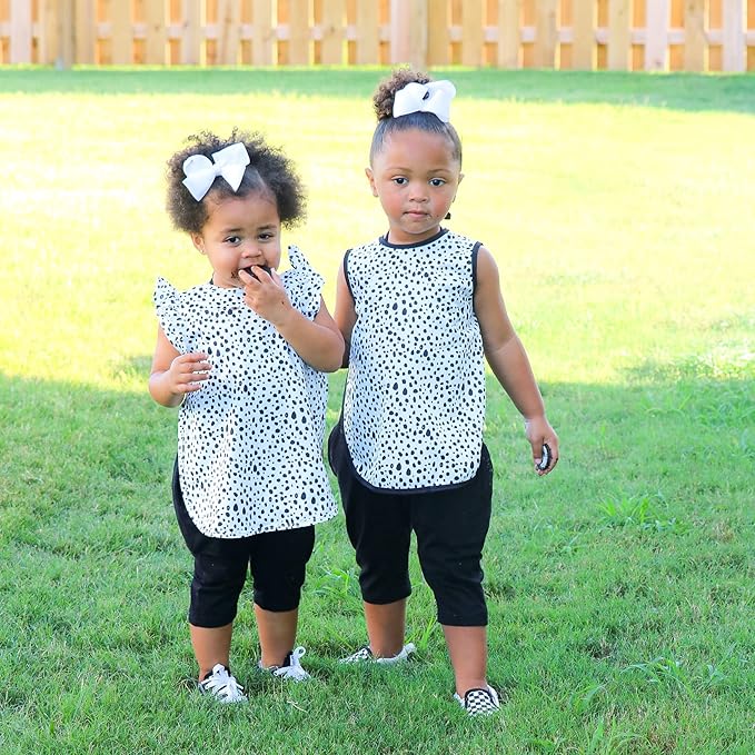 BapronBaby Organic Dot Bapron - No Neck Tie Safer Bib for Baby & Toddler - Soft Waterproof Stain Resistant - Machine Washable - Sz Baby/Toddler 6m-3T