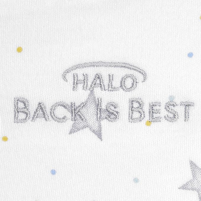 HALO 100% Cotton Sleepsack Swaddle, 3-Way Adjustable Wearable Blanket, TOG 1.5, Stardust, Newborn, 0-3 Months