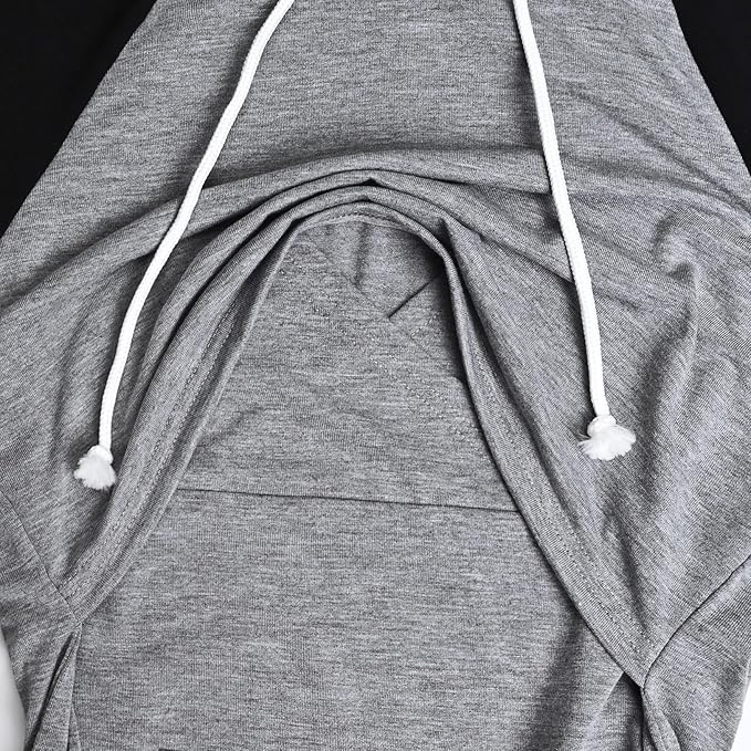 GINKANA Women's Nursing Hoodie Sweatshirt Long Sleeves Breastfeeding Maternity Tops Casual Clothes