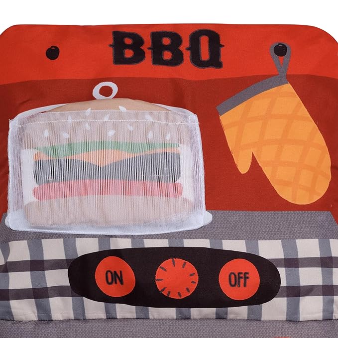 Lambs & Ivy Interactive 2-n-1 Soft Toddler Hamburger/Barbeque Pillow Play Set