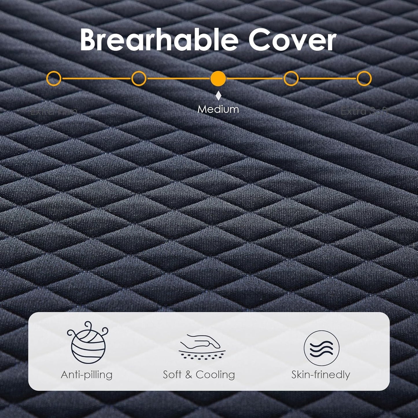 12 Inch Gel-Infused Memory Foam Mattress Full Size,Medium Soft with Removable Washable Cover Cooling Gel Bed in a Box,CertiPUR-US Certified,54"X75"X12" Navy Blue