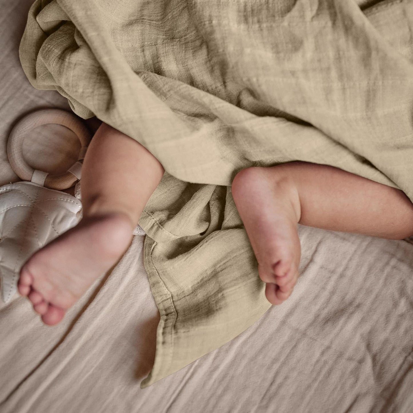 Swaddle - 100% Organic Cotton - Muslin Swaddle Blankets for Newborn, 47" x 47" 2-Pack (Fog/Tradewinds)