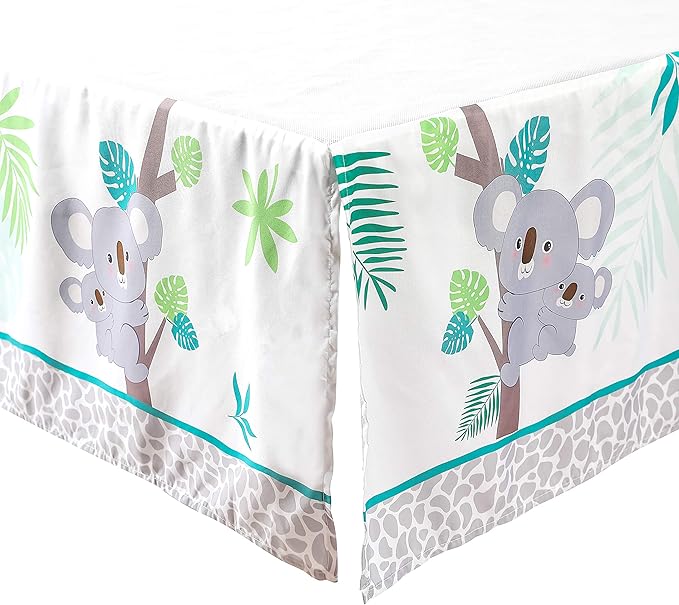 La Premura Baby Koala Nursery Crib Bedding Set, 3 Piece Standard Size Crib Set, Grey and Green, Unisex Nursey Bedding and Neutral Decor