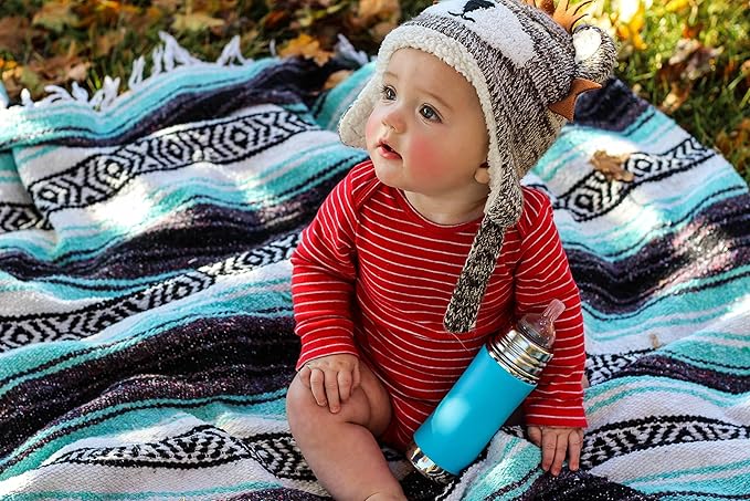 Pura Kiki 7oz Stainless Steel Insulated Infant Bottle – Includes Silicone Medium-Flow Nipple & Sleeve – Anti-Colic, Plastic-Free, MadeSafe Certified