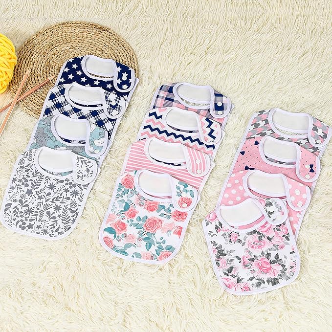 Baby Bibs Soft and Absorbent Organic Cotton Bandana Drool Bibs Set for Boys Girls Newborn 0-36 Months
