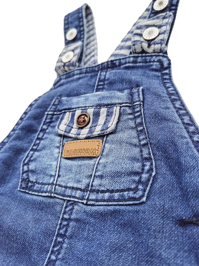 KIDSCOOL SPACE Baby Little Kids Cute Denim Embroidered Fashion Jean Overalls