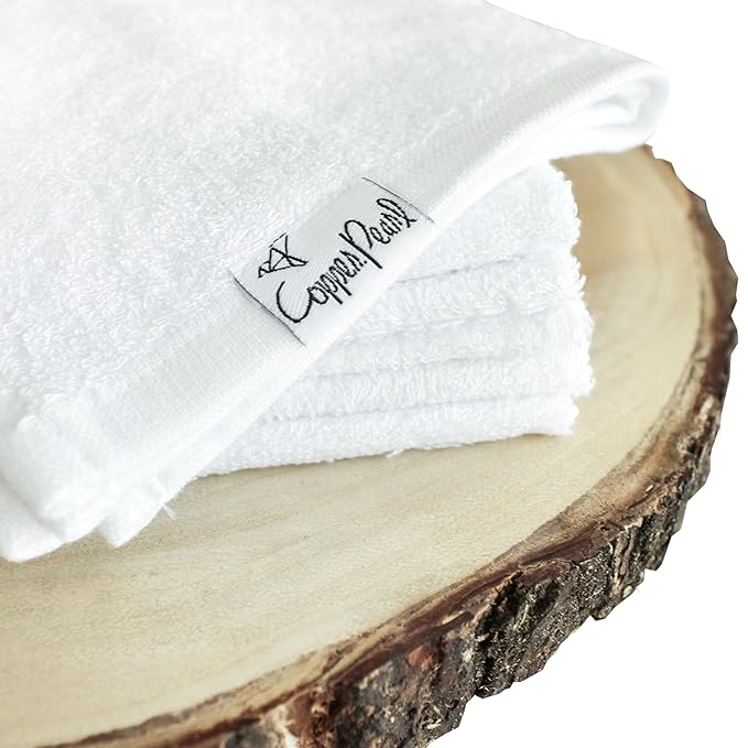 Copper Pearl 6 Ultra Soft Baby Bath Washcloths Premium Large Soft Dove (White) 11" x 11" Towels