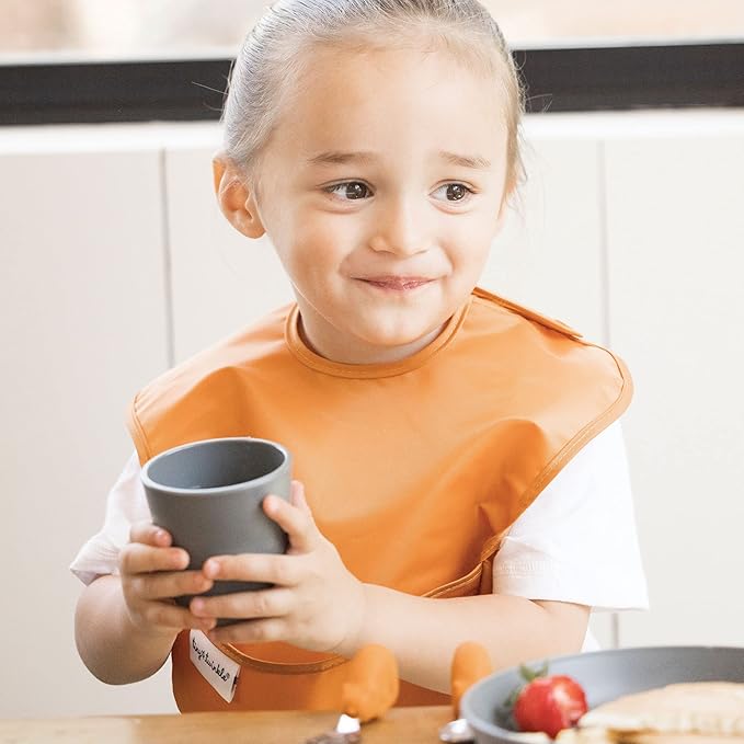 Tiny Twinkle Mess Proof Baby Bibs for Eating – Waterproof, Wipeable Toddler Bibs with Pocket – Baby Food Bibs for Girls & Boys(3 Pack,Cowboy)