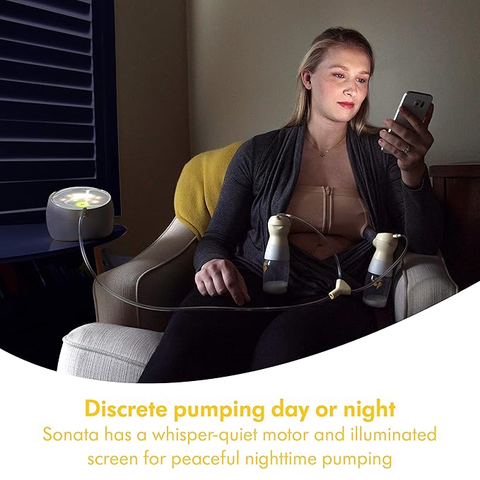 Medela Sonata Smart Breast Pump, Hospital Performance Double Electric Breastpump, Rechargeable, Flex Breast Shields, Touch Screen Display, Connects to Medela Family App