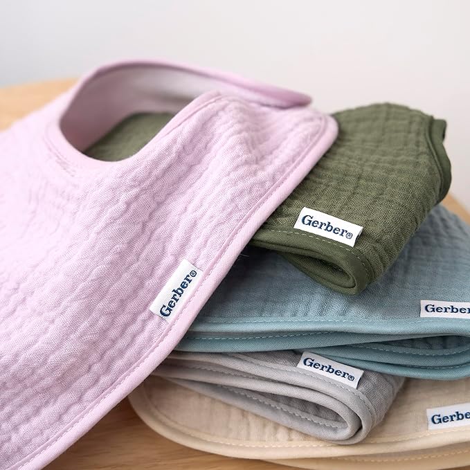 Gerber Unisex Baby Muslin 8 Pack Drooling Bibs