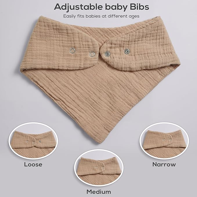 Muslin Baby bibs for drooling and teething, 100% cotton, Bibs for baby girl, Muslin bibs for boys (8 Pack)