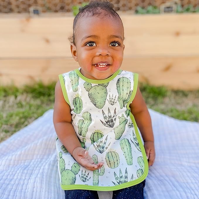 BapronBaby Desert Cactus Bapron - No Neck Tie Safer Bib for Baby & Toddler - Soft Waterproof Stain Resistant - Machine Washable - Sz Preschool 3-5yrs