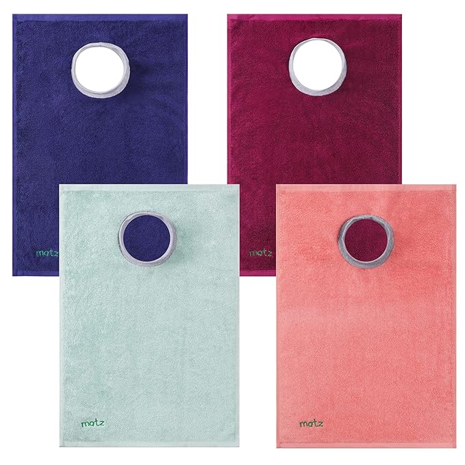 MATZ Terry Towel Slip On Baby Bibs | Full Coverage | Ultra Absorbent 100% Cotton | Pullover For Babies And Toddlers | Feeding Drooling And Teething | Unisex Baby Bib With Soft Ribbed Neck
