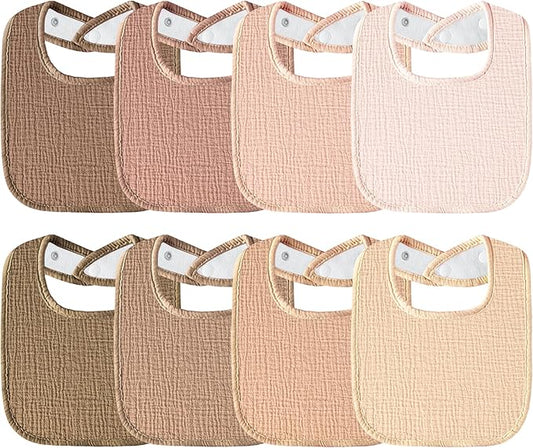 Muslin Baby Bibs Cotton Baby Drool Bandana Bibs for Baby Girls Boys Infant Newborn Toddler Drooling and Teething