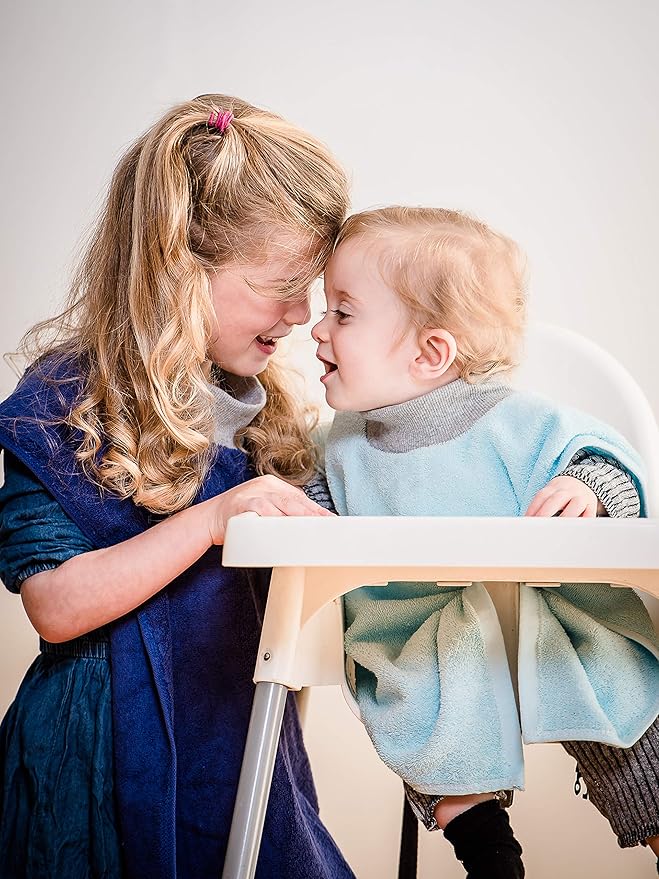 MATZ Terry Towel Slip On Baby Toddler Bibs | Full Coverage Pullover For Babies | Ultra Absorbent 100% Cotton | For Feeding Drooling And Teething | Unisex Baby Bibs With Soft Ribbed Neck