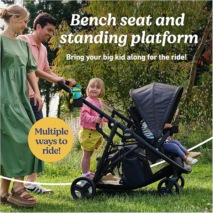Graco Ready2Grow 2.0 Double Stroller Features Bench Seat and Standing Platform Options, Rafa
