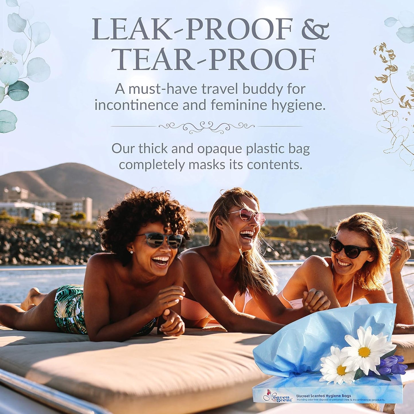 Heaven Scent Hygiene Bags 1.5MIL ULTRA-THICK Discreet Waste Disposal | MADE IN THE USA | Mild Baby Powder Scented Trash Bags for Adult Briefs & Feminine Products - Small, 50 Bags