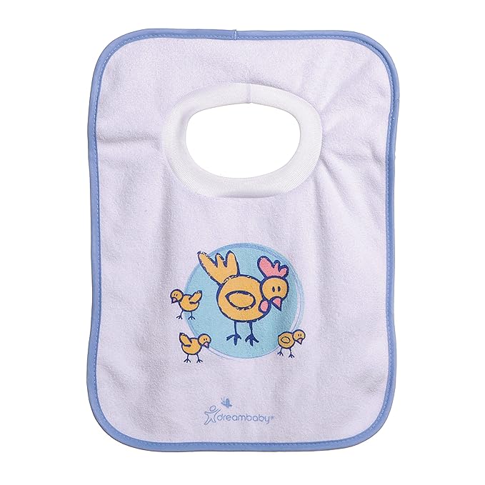 Dreambaby Terry Cloth Cotton Pullover Baby Bibs for Teething Feeding and Drooling - Super Absorbent & Extra Soft - Machine Washable - Farm Animals