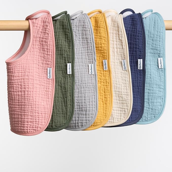 Gerber Unisex Baby Muslin 8 Pack Drooling Bibs