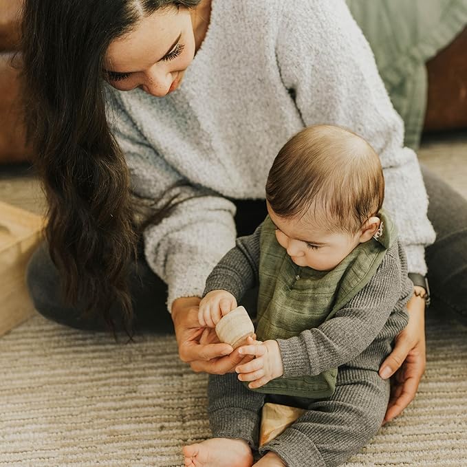 Little Unicorn Premium Classic Bib 3 pack | Adjustable as baby grows | Soft fabric on skin | Great for first time eaters (Forest Friends 2)