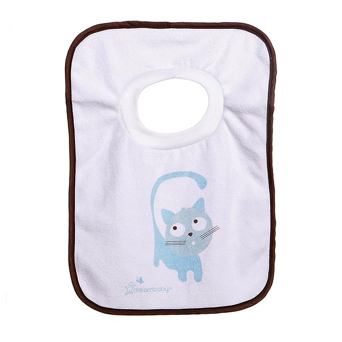 Dreambaby Terry Cloth Cotton Pullover Baby Bibs for Teething Feeding and Drooling - Super Absorbent & Extra Soft - Machine Washable for Easy Cleaning - Pets