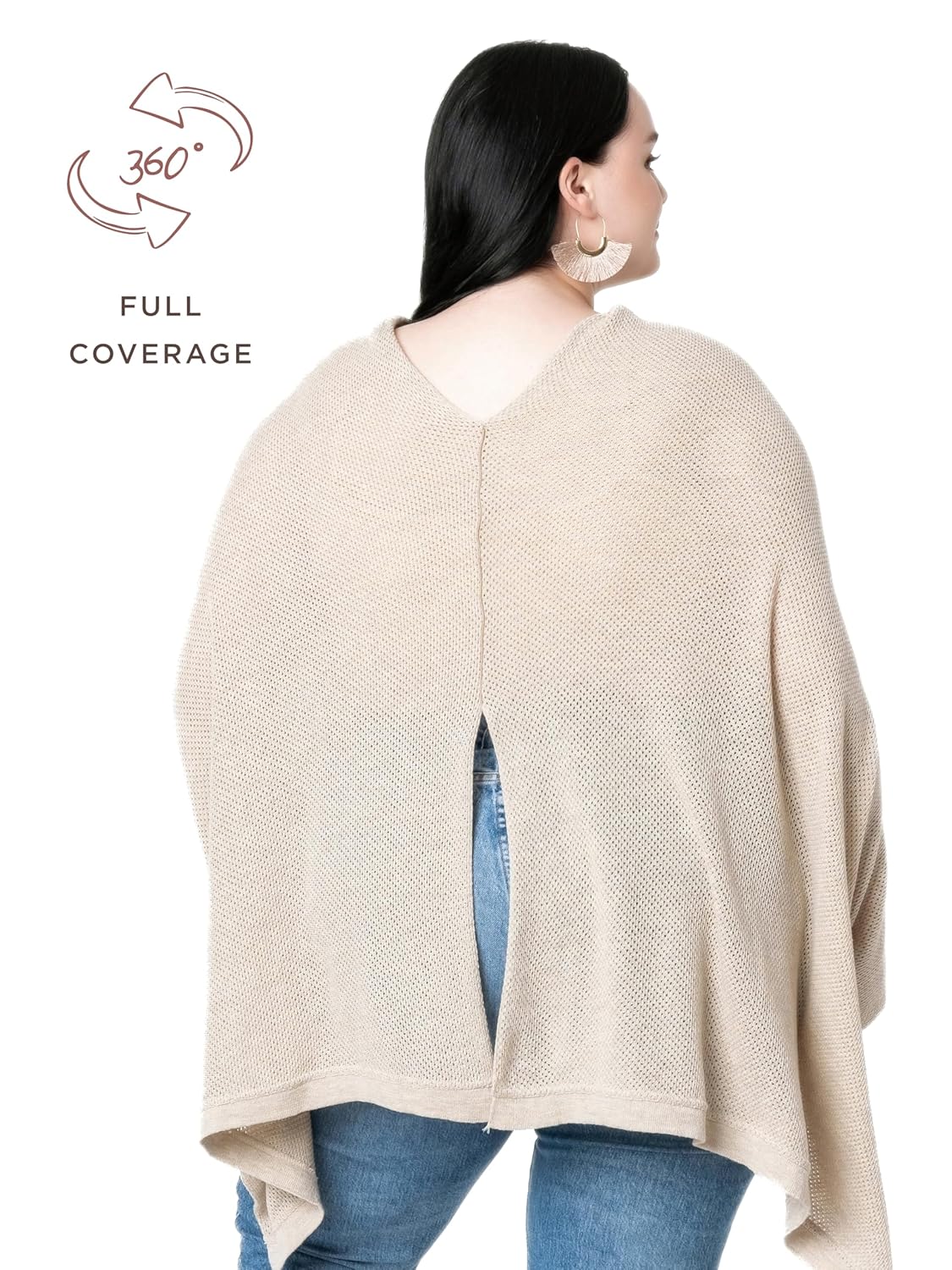 We are Amma | The Cocoon™ - Newborn Essentials Must Haves: Nursing Cover for Breast Feeding Essentials | Nursing Sweater Used as Breastfeeding Cover (Natural, Plus Size)