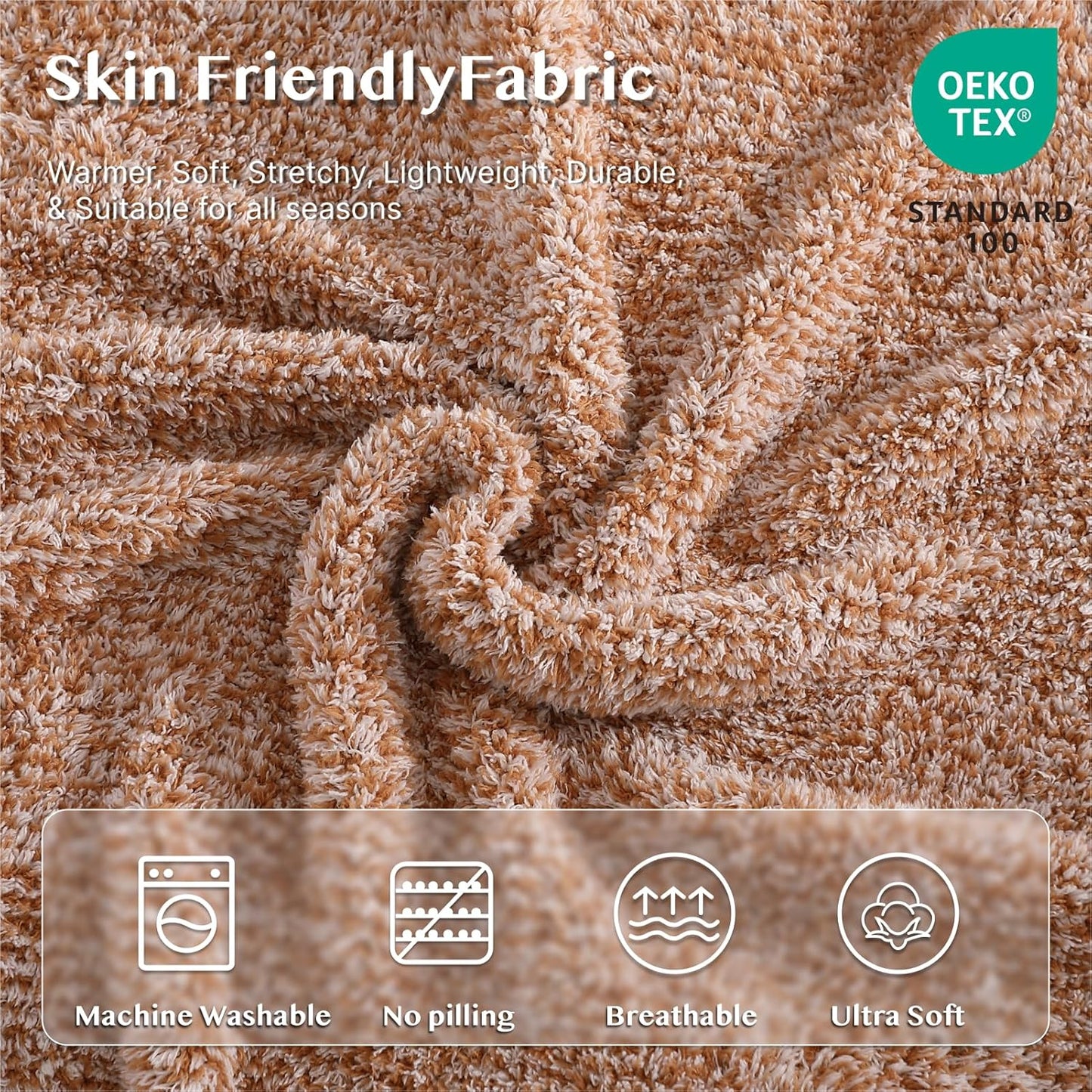 WRENSONGE Throw Blanket Cationic Dyeing Burnt Orange Soft Cozy Fluffy Warm Hand Made Weave Throw Blankets for Couch, Sofa, Chair, Bed, Camping, Picnic, Travel Lightweight Bed Blanket - 60"*80"