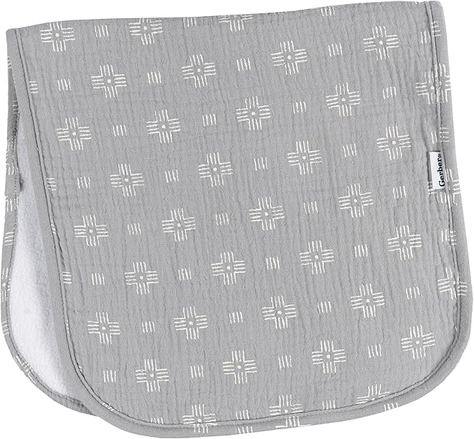 Gerber Baby Unisex Muslin Burp Cloths 5-Pack, Multi Teal Dots, Large Size 20" x 10"