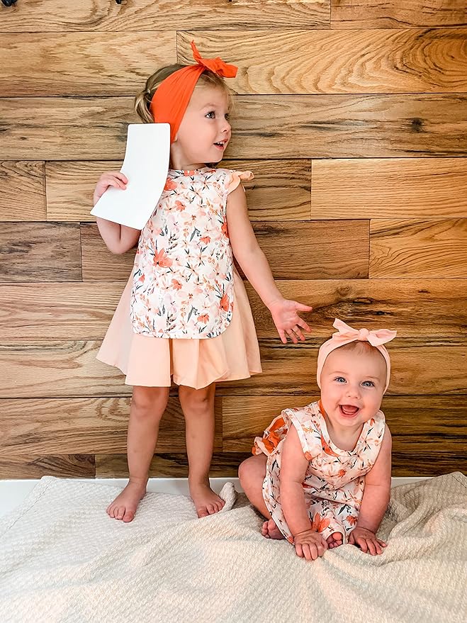 BapronBaby Peachy Dreams Bapron - No Neck Tie Safer Bib for Baby & Toddler - Soft Waterproof Stain Resistant - Machine Washable - Sz Preschool 3-5yrs