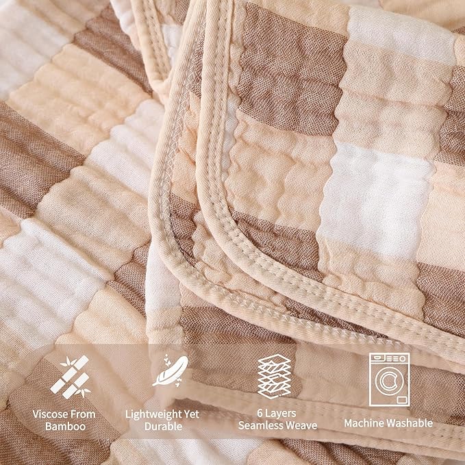 Ultra-Soft Muslin Baby Blanket - Swaddle & Crib, 43x43 (Warm Coffee)