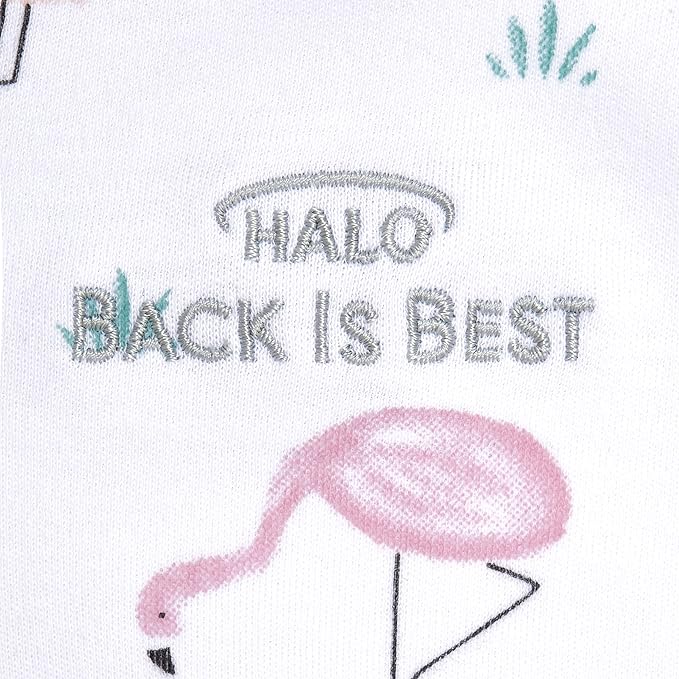 HALO 100% Cotton Sleepsack Swaddle, 3-Way Adjustable Wearable Blanket, TOG 1.5, Flamingos, Newborn, 0-3 Months