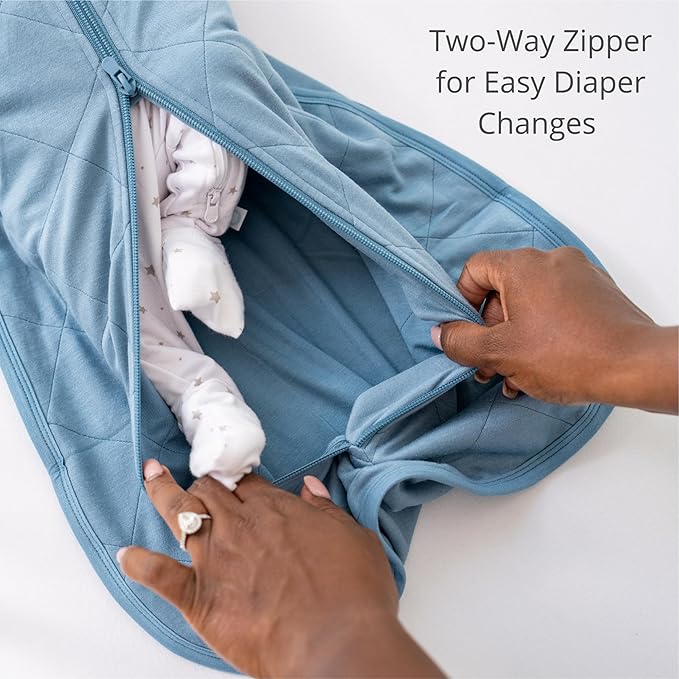 Dreamland Baby Bamboo Viscose Swaddle Sleep Sack (0-6 Months). 1.0 TOG Ultra Soft Swaddle Blanket w/Built in Band. 97% Viscose, 3% Spandex (Grey). Mom-Owned US Business, Premium Materials