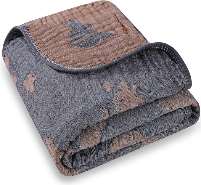 Ultra Soft Muslin Baby Blanket, A Versatile Swaddle and Crib for Babies, Toddlers, Boys, and Girls (1 Pack Ocean)