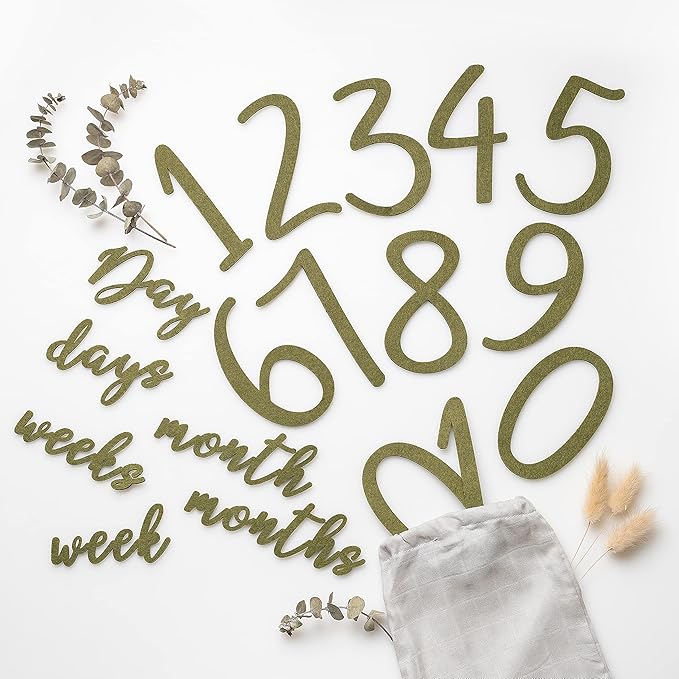 100% Organic Cotton Muslin Monthly Baby Milestone Blanket with Wooden Hello World Newborn Sign, Newborn Photography Props, Birth Announcement Sign, Woodland