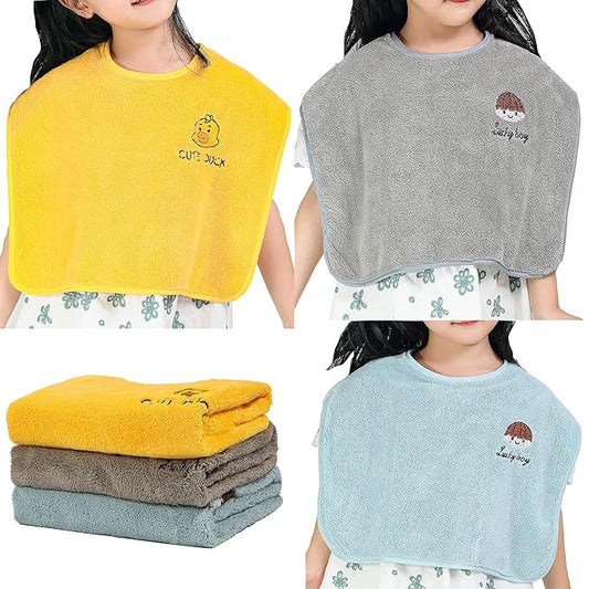 3 Pack Baby Bibs for Girls or Boys, Waterproof, Towel Toddler Bibs for 1-3 Years