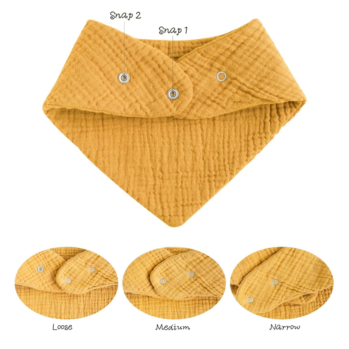 Konssy 8-Pack Muslin Baby Bibs, Absorbent Bandana Drool, 100% Cotton Unisex Baby Bibs for Teething and Drooling