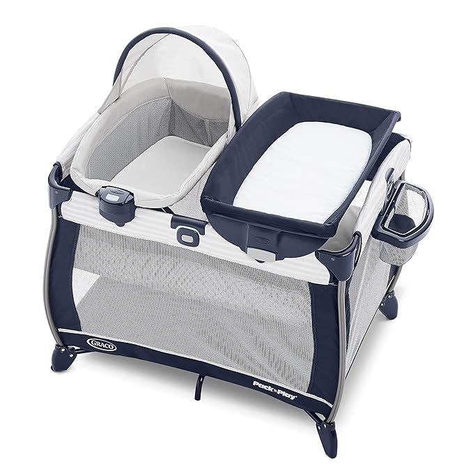 Graco Pack ’n Play Quick Connect Playard, Portable Bassinet with Carry Handle, Full‑Size Infant Bassinet, Diaper Changer, Alex