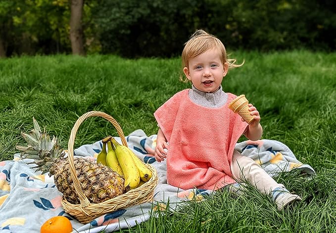 MATZ Terry Towel Slip On Baby Bibs | Full Coverage | Ultra Absorbent 100% Cotton | Pullover For Babies And Toddlers | Feeding Drooling And Teething | Unisex Baby Bib With Soft Ribbed Neck