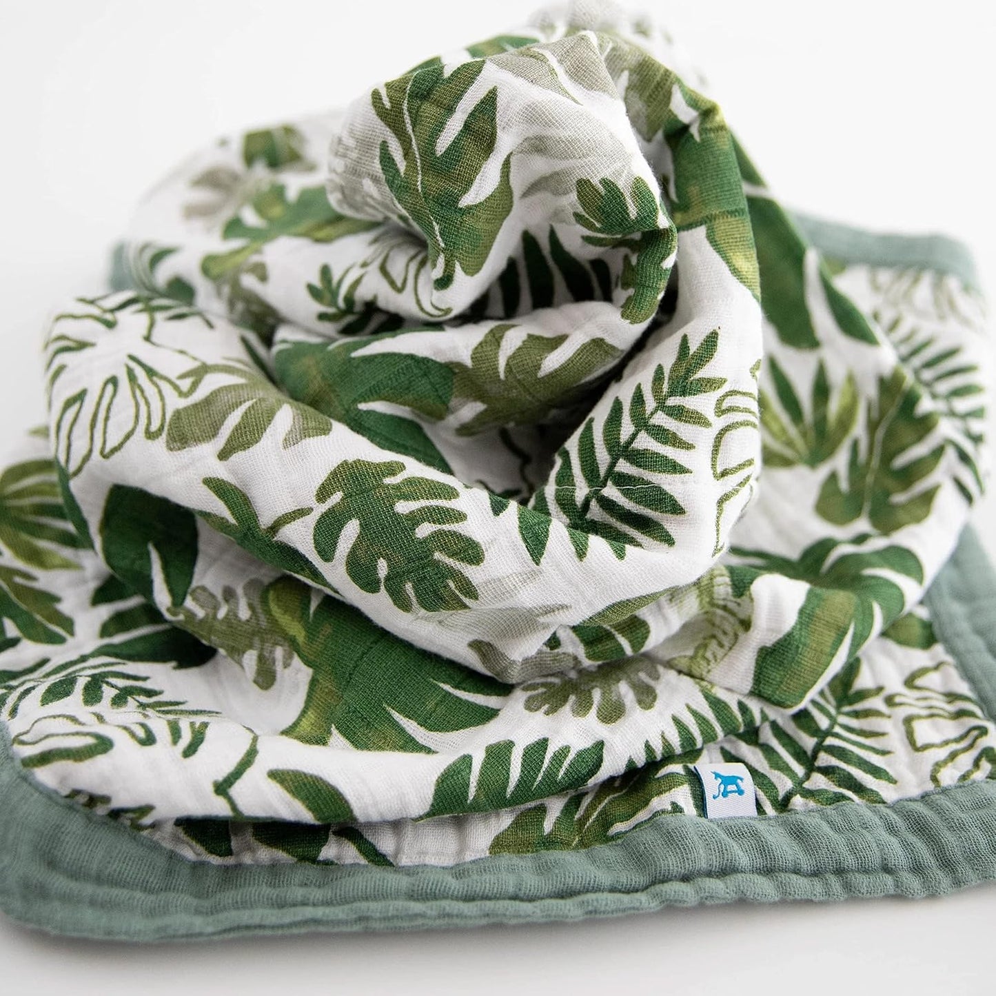 Little Unicorn Newborn Receiving Quilt | Ultra- Soft, Multi-Layered Muslin Fabric | Gift for Newborns & on-The-go (Tropical Leaf)