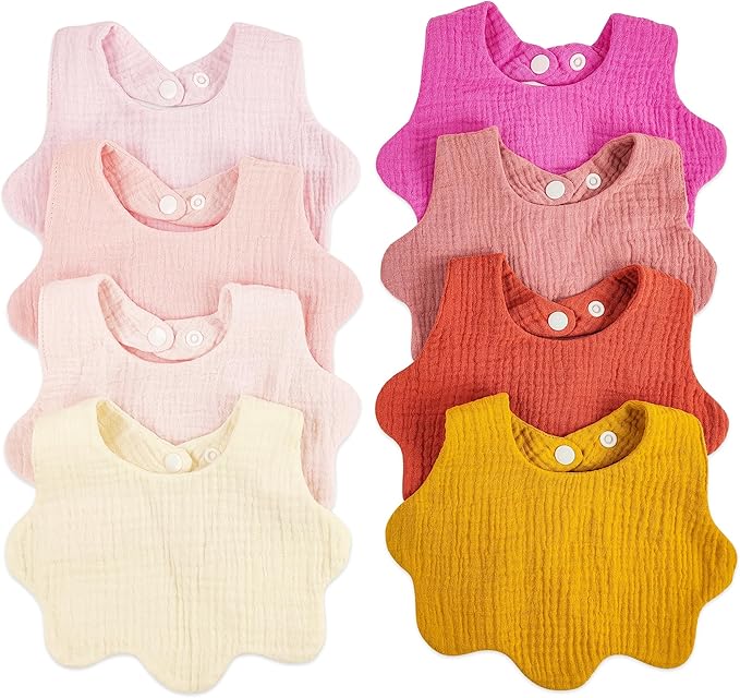 Muslin Baby Bibs for Drooling and Teething Newborn Drool Bibs for Baby Girl Boy