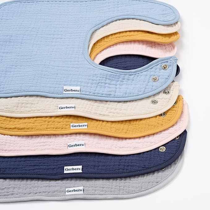 Gerber Unisex Baby Muslin 8 Pack Drooling Bibs