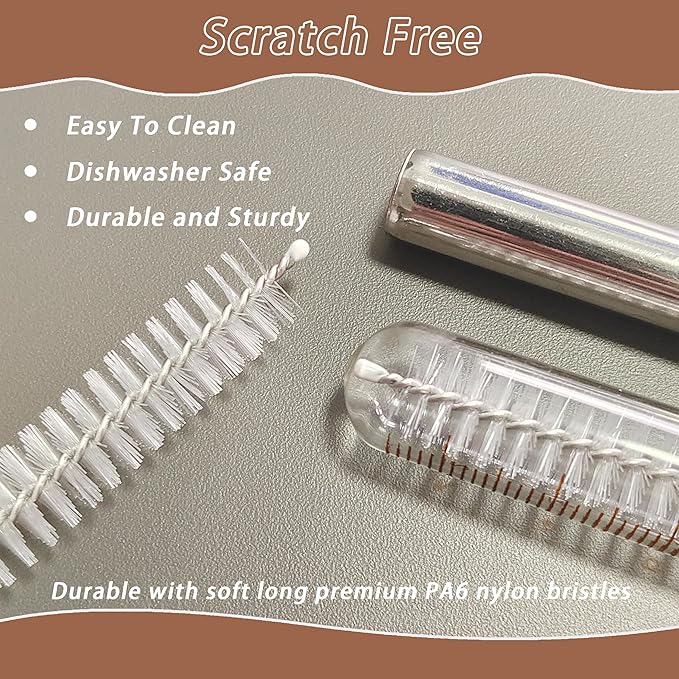 3 Pack Straw Cleaner Brush for Baby Bottles,Straw Brush Cleaner for Metal/Glass and Reusable Drinking Straws,Stanley Straw Cleaner Brush for 14oz 20oz 30oz Stanley Mugs.