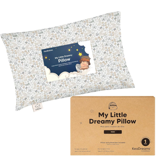 Mini Toddler Pillow with Pillowcase - 9x13 My Little Dreamy Travel Kids Pillow for Sleeping, Toddler Bed, Small, Tiny, Organic Cotton Pillowcase, Soft & Breathable, Kids 2-4 Years Old (Prairie)