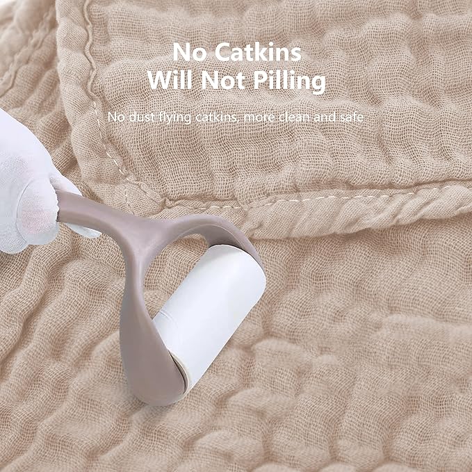 SWEET DOLPHIN 12 Pack Muslin Burp Cloths Large 100% Cotton Hand Washcloths for Baby - Baby Essentials Extra Absorbent and Soft Boys & Girls Milk Spit Up Rags for Newborn Registry - Brown, 20" X10"