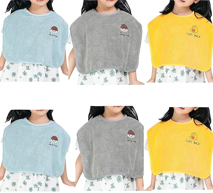 Baby Bibs for Girls or Boys 12-18 Months 6 Packed, Towel Bibs for Toddler 1-3 Years,Waterproof and Absorbent