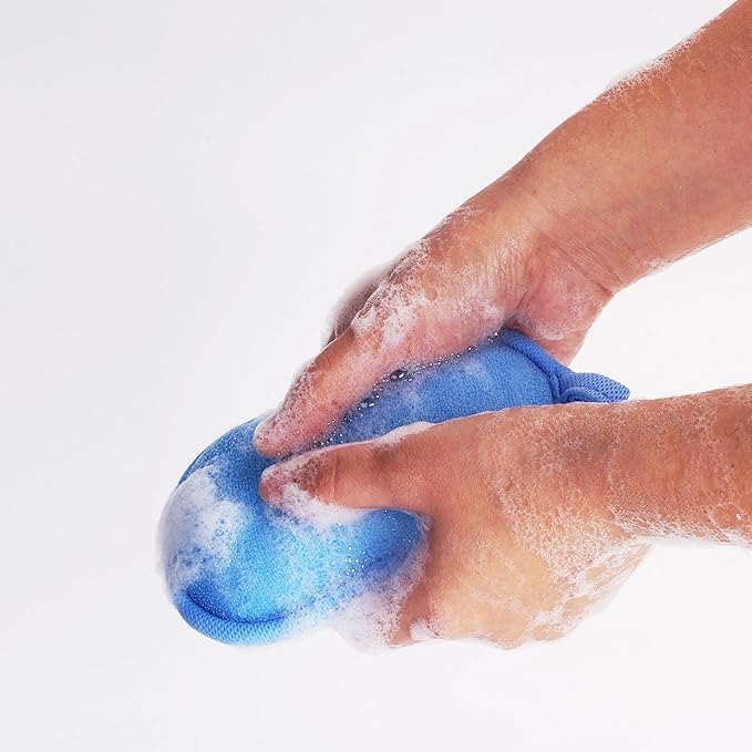 Baby Bath Sponge - Ultra Soft Baby Sponge for Bathing - Kids Bath Sponges for Infants, Toddler Bath Time, 2 Count (1 Pack) - Green Blue