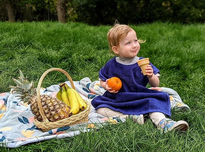 MATZ Terry Towel Slip On Baby Toddler Bibs | Full Coverage Pullover For Babies | Ultra Absorbent 100% Cotton | For Feeding Drooling And Teething | Unisex Baby Bibs With Soft Ribbed Neck