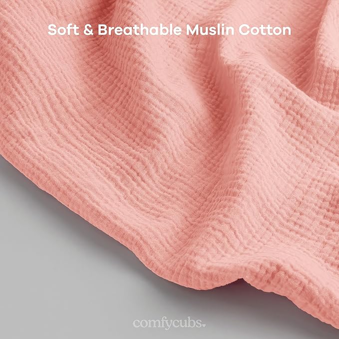 Comfy Cubs Muslin Nursing Cover, Pack of 1, 100% Muslin Breastfeeding Cover - Soft & Breathable Baby Nursing Scarf with Adjustable Neck Strap - Portable, Lightweight & Privacy Coverage - Lace