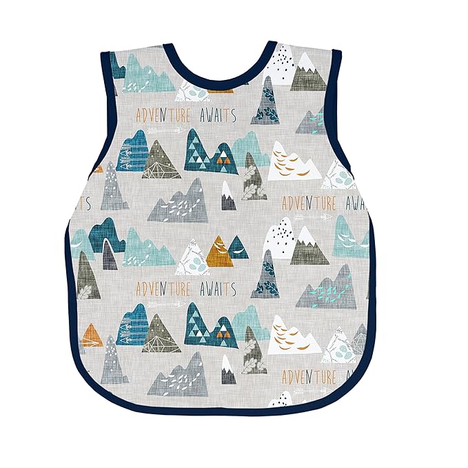 BapronBaby Adventure Awaits Bapron - No Neck Tie Safer Bib for Baby & Toddler - Soft Waterproof Stain Resistant - Machine Washable - Sz Preschool 3-5yrs