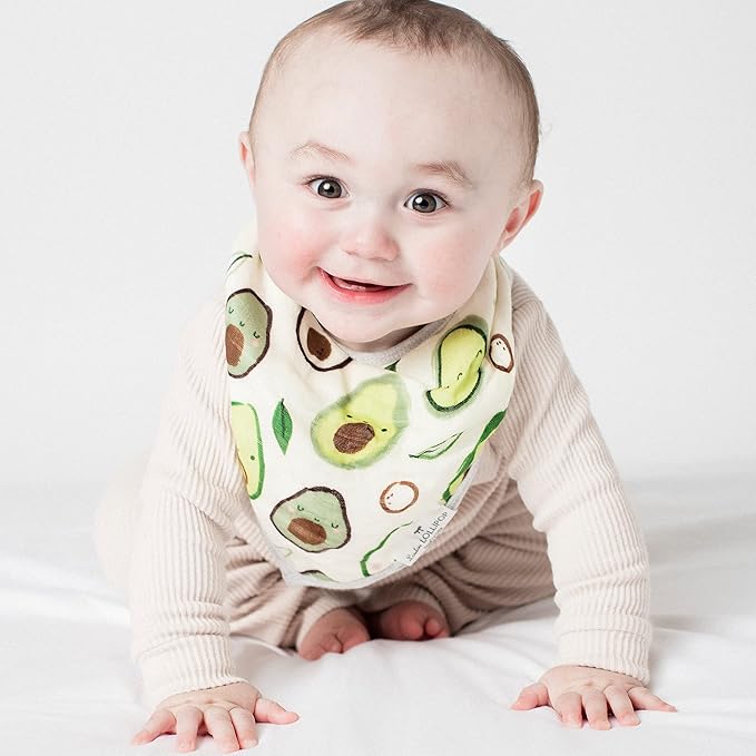 Loulou Lollipop Muslin Bandana Bib Drool Bib Set for Baby Girl and Boy, Adjustable 3 to 36 Months, 2 Pack